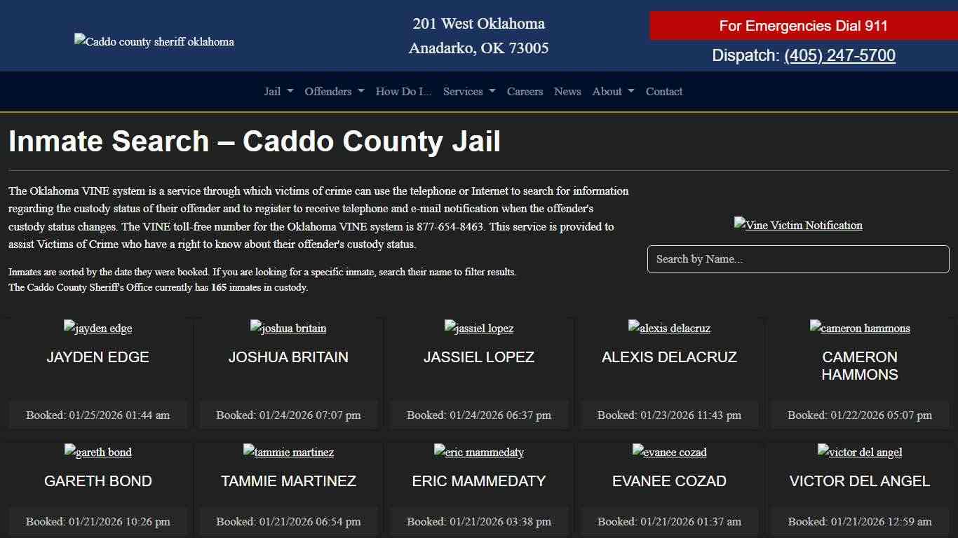 Inmate Search Caddo County Sheriff's Office